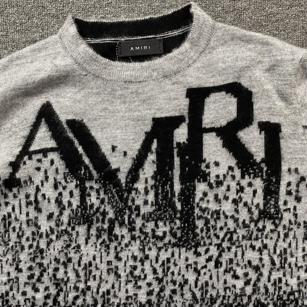 AMIRI STAGGERED GRADIANT CREWNECK GREY - netstar®