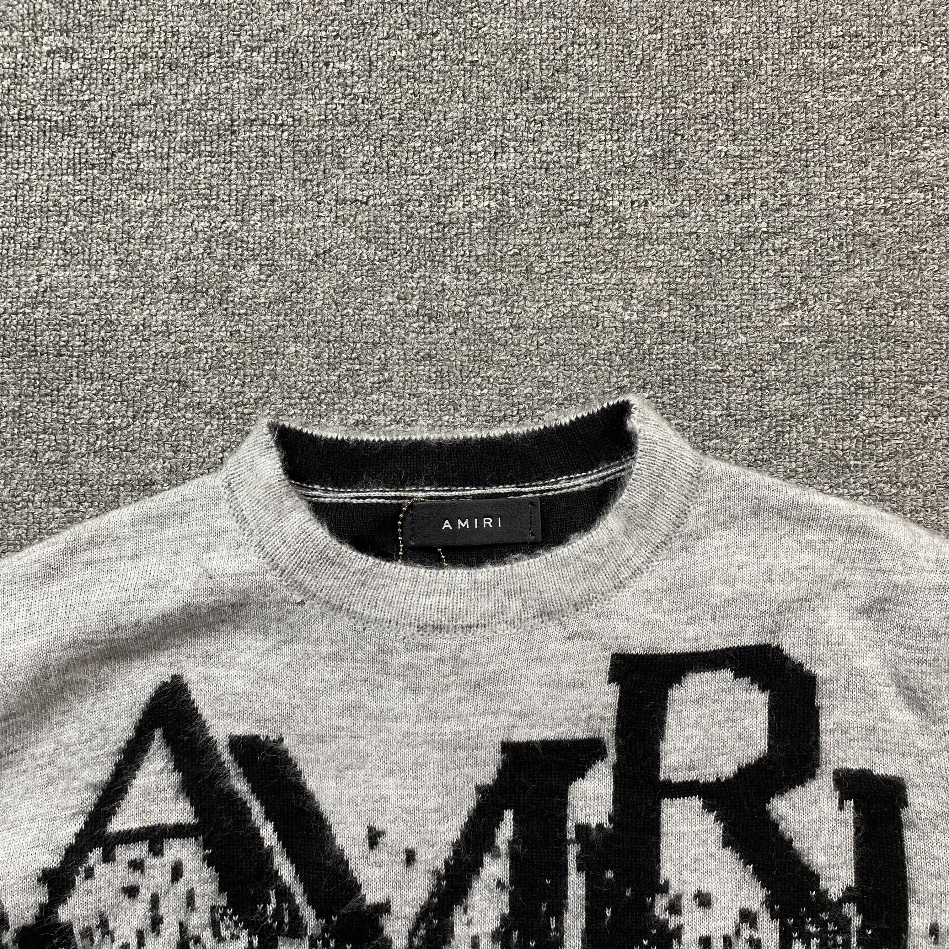 AMIRI STAGGERED GRADIANT CREWNECK GREY - netstar®