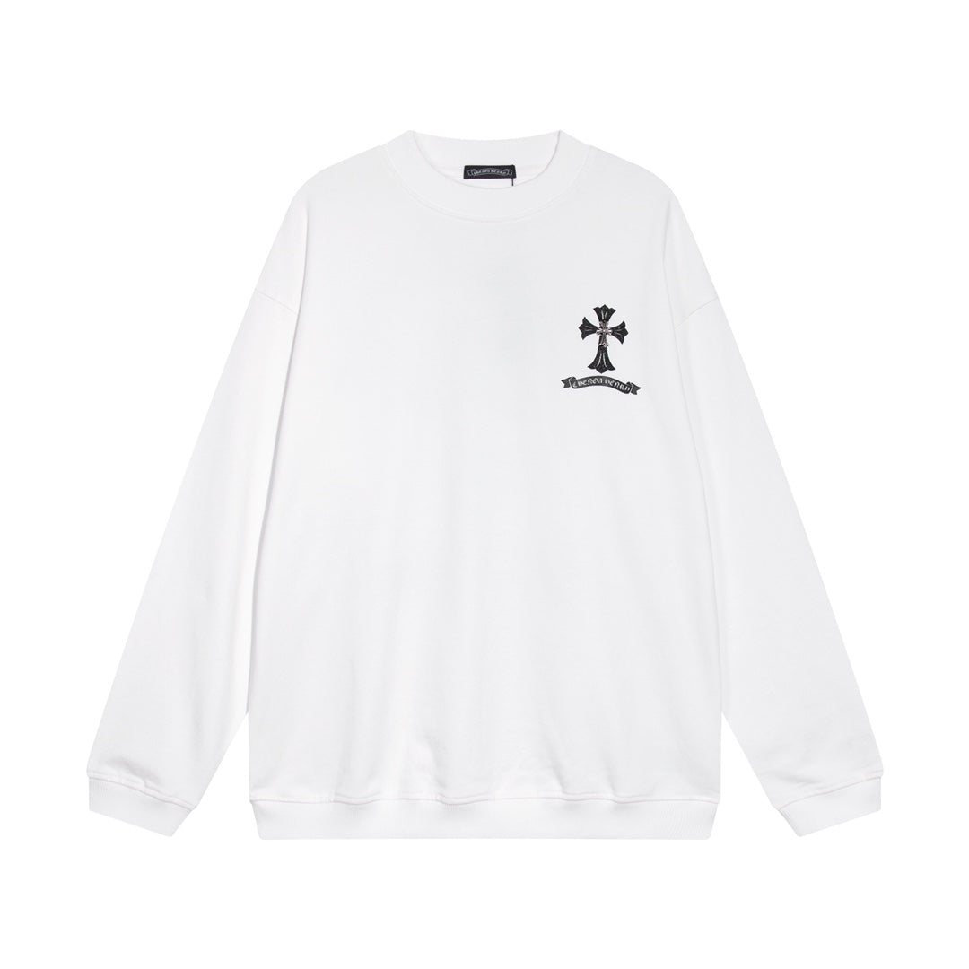 CHROME HEARTS BLACK CROSS SWEATSHIRT WHITE - netstar®