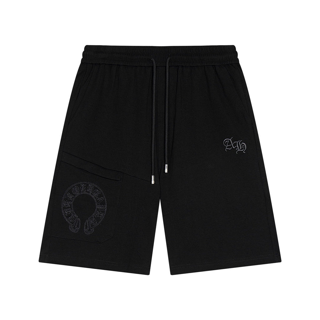 CHROME HEARTS HORSE SHOE LOGO SHORTS BLACK - netstar®