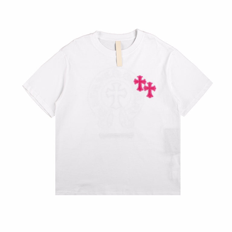 CHROME HEARTS HORSE SHOE LOGO T-SHIRT WHITE PINK - netstar®