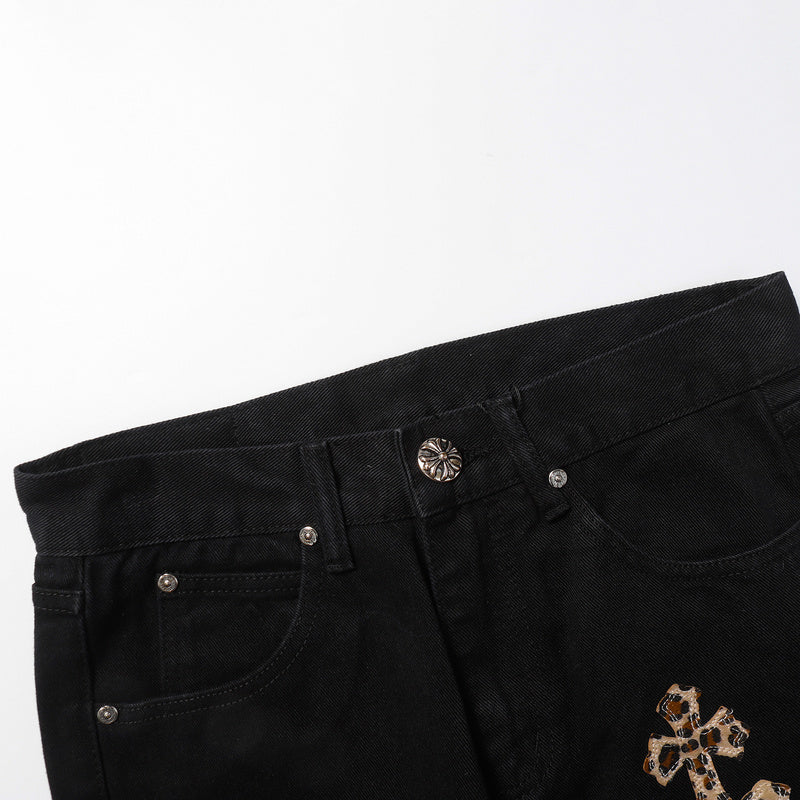 CHROME HEARTS JEANS BLACK GREEN LEOPARD - netstar®