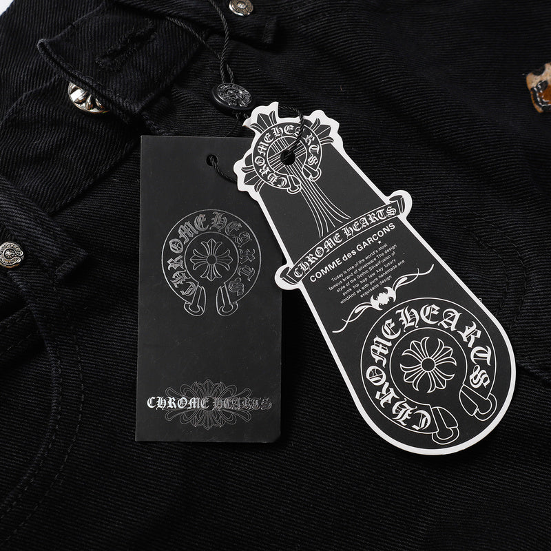 CHROME HEARTS JEANS BLACK GREEN LEOPARD - netstar®