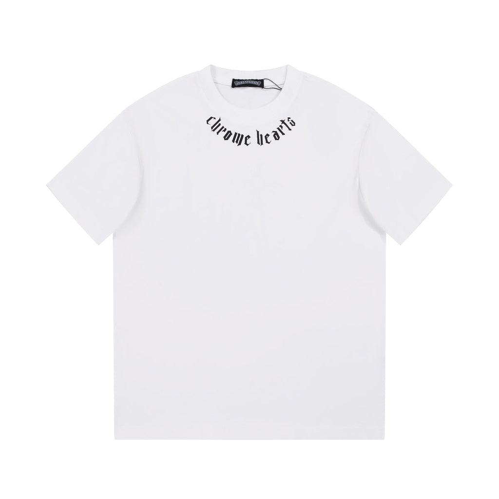 CHROME HEARTS LOGO COLLAR T-SHIRT WHITE - netstar®
