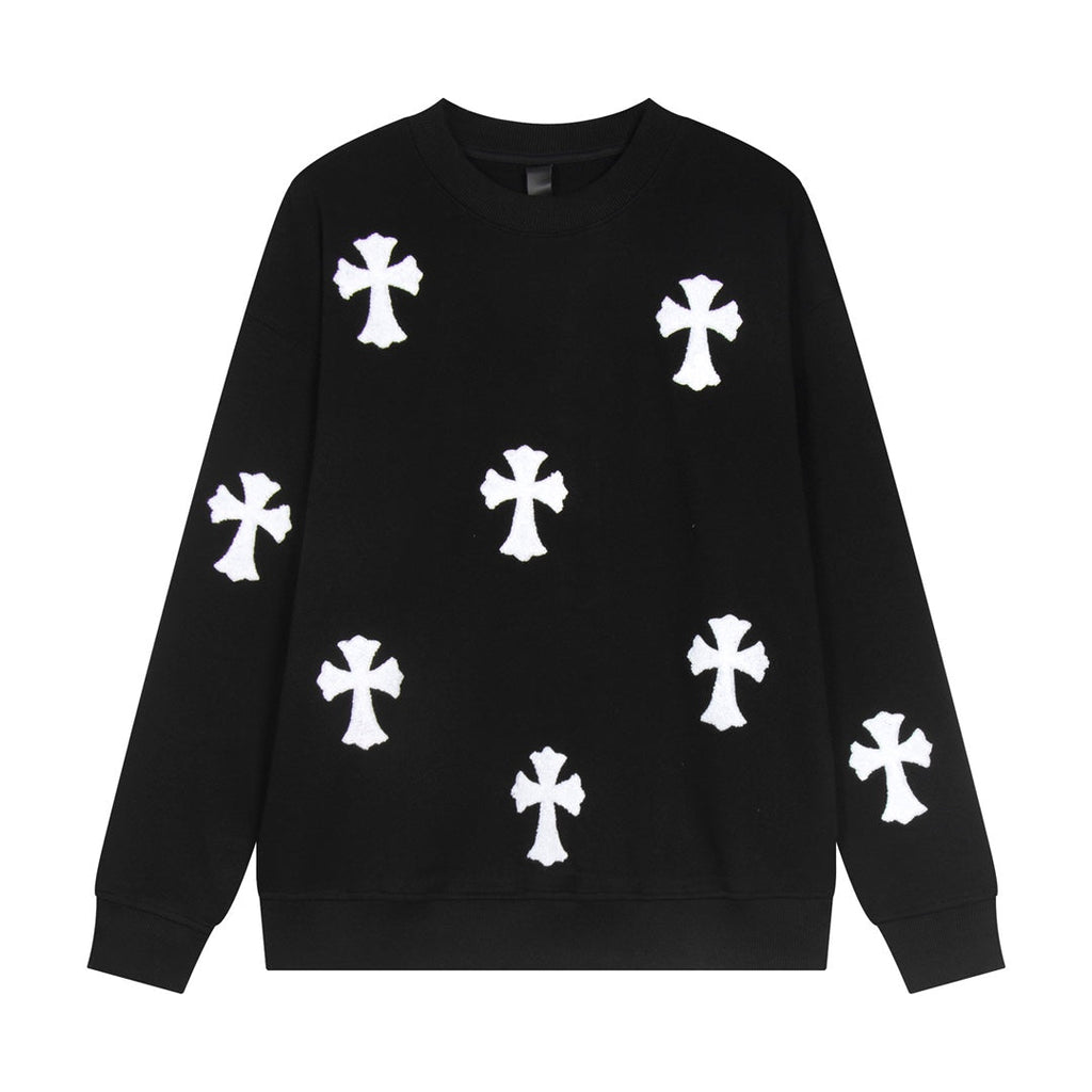 CHROME HEARTS WOOL WHITE CROSS SWEATSHIRT BLACK - netstar®