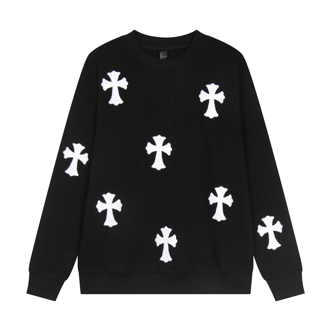 CHROME HEARTS WOOL WHITE CROSS SWEATSHIRT BLACK - netstar®