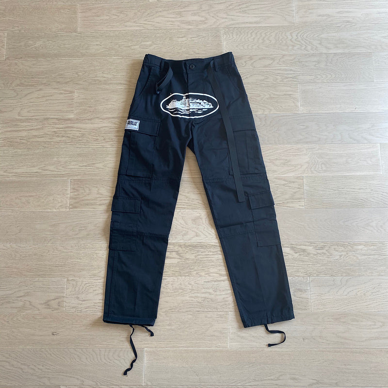 CORTEIZ ALCATRAZ CARGO PANTS BLACK/WHITE - netstar®