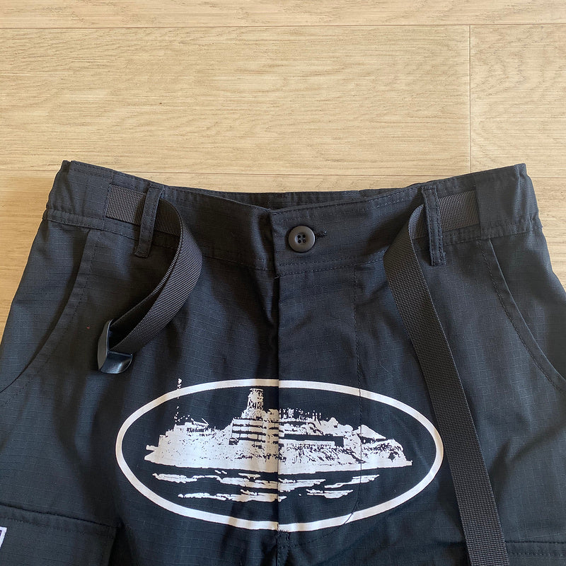 CORTEIZ ALCATRAZ CARGO PANTS BLACK/WHITE - netstar®