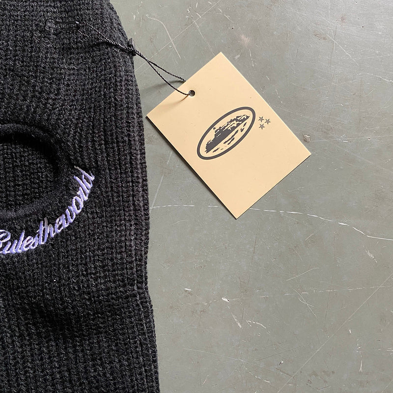 CORTEIZ KNIT BALACLAVA BLACK WHITE