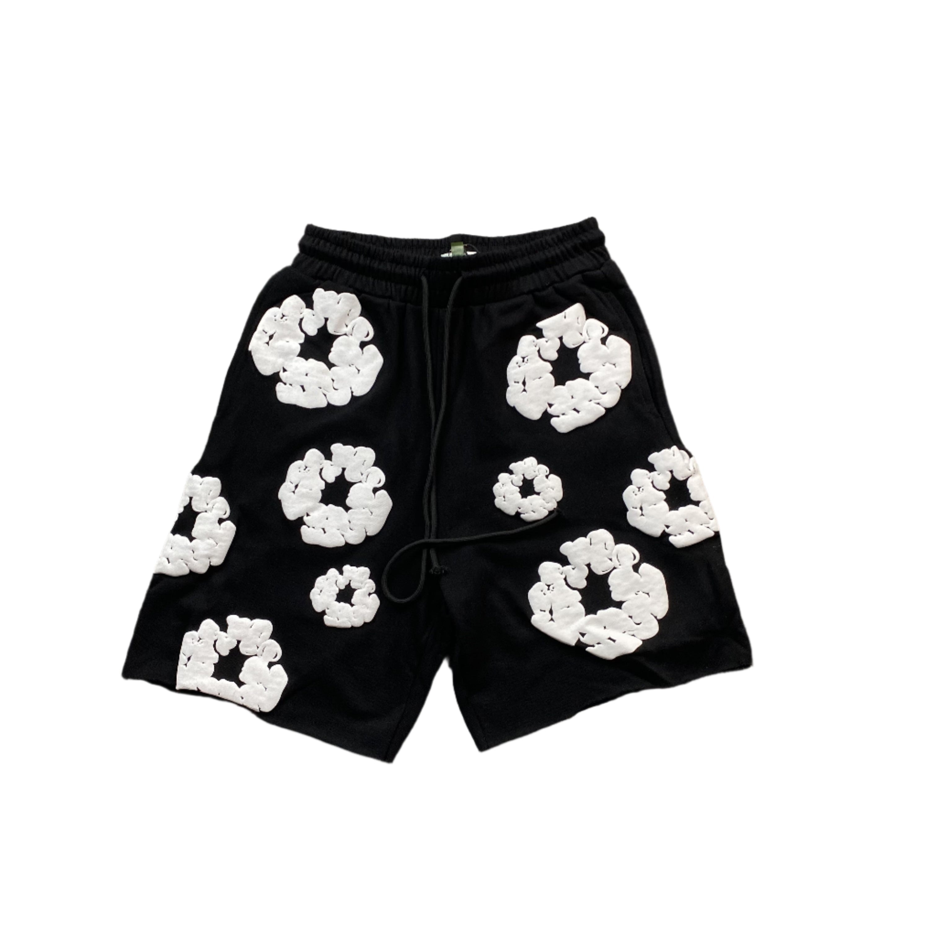 DENIM TEARS COTTON WREATH SHORTS MONOCHROME BLACK - netstar®