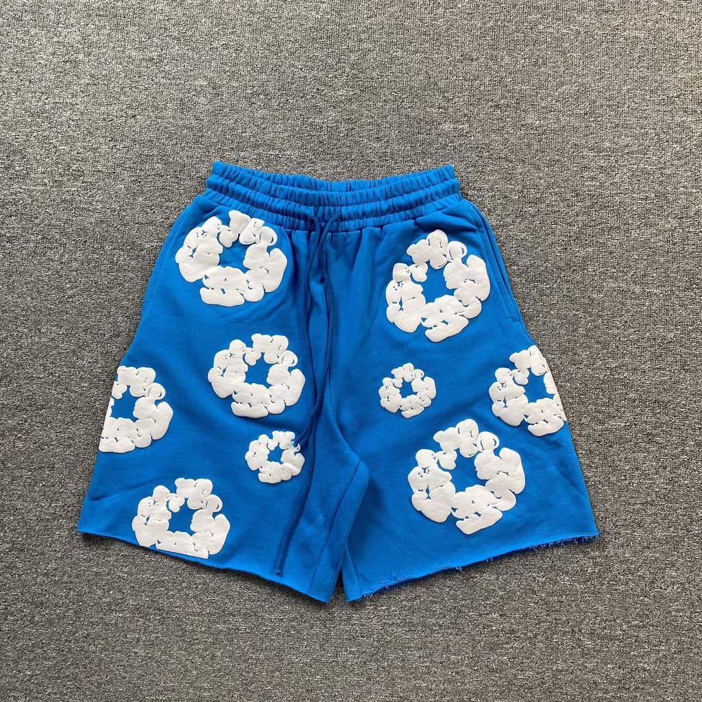 DENIM TEARS COTTON WREATH SHORTS AZURE BLUE - netstar®