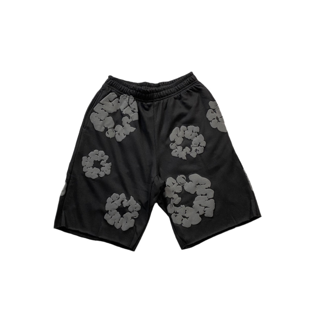DENIM TEARS COTTON WREATH SHORTS MONOCHROME BLACK - netstar®