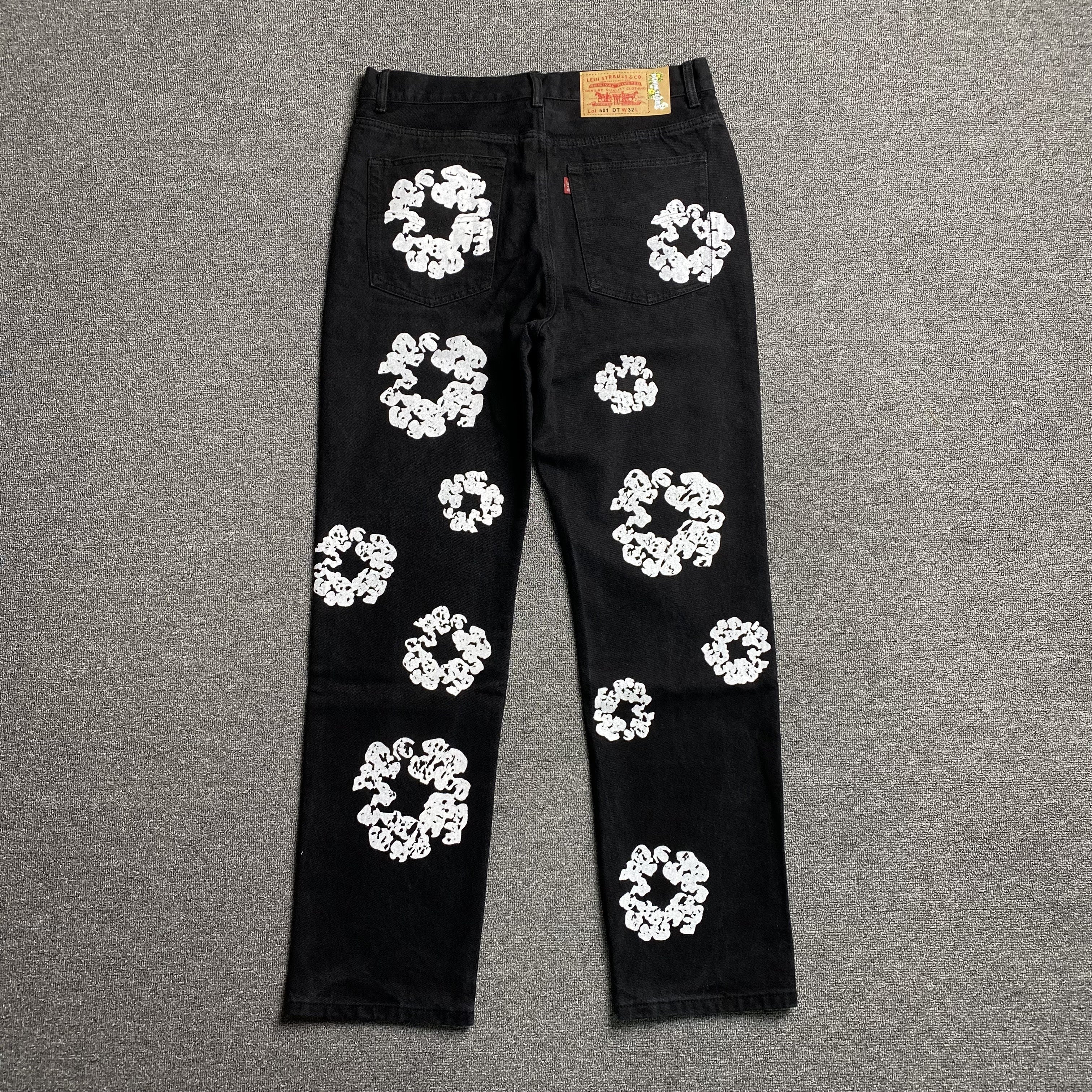 DENIM TEARS x LEVI'S COTTON WREATH JEANS BLACK - netstar®