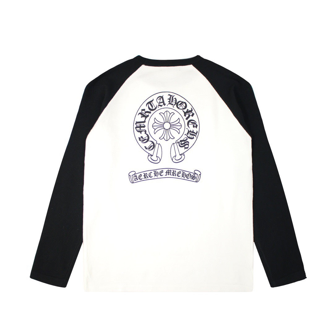 CHROME HEARTS HORSE SHOE LOGO LONGSLEEVE WHITE BLACK - netstar®
