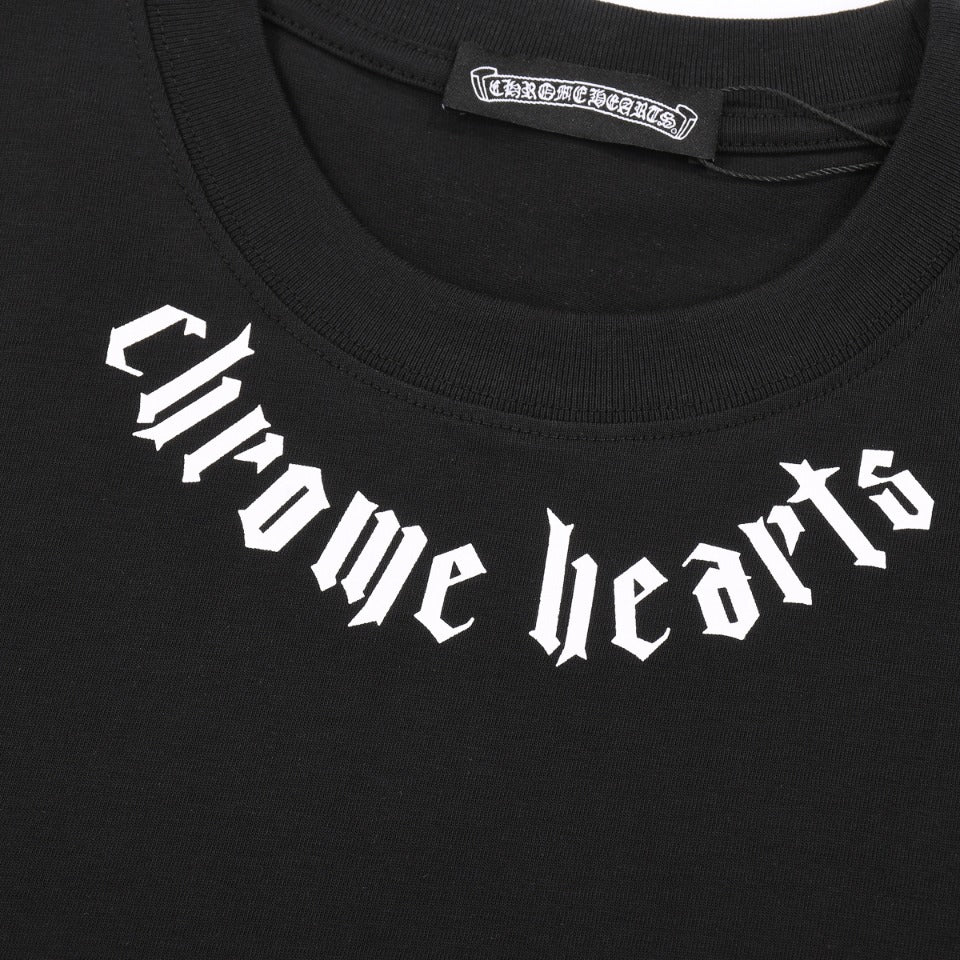 CHROME HEARTS LOGO COLLAR T-SHIRT BLACK - netstar®