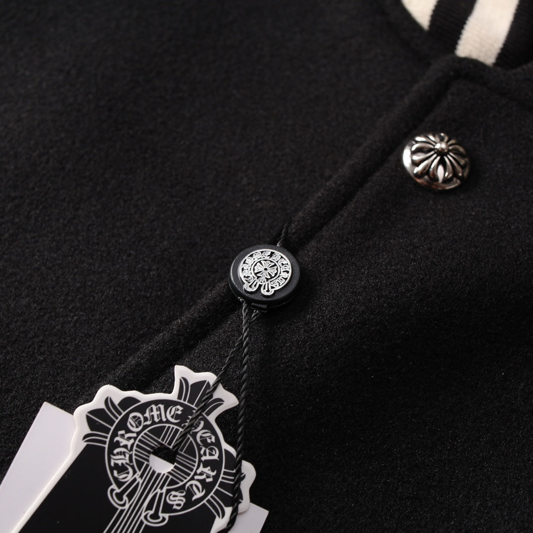 CHROME HEARTS HORSE SHOE LOGO VARSITY JACKET BLACK - netstar®