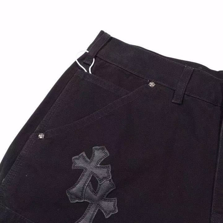 CHROME HEARTS BLACK DOUBLE KNEE CARPENTER JEANS - netstar®