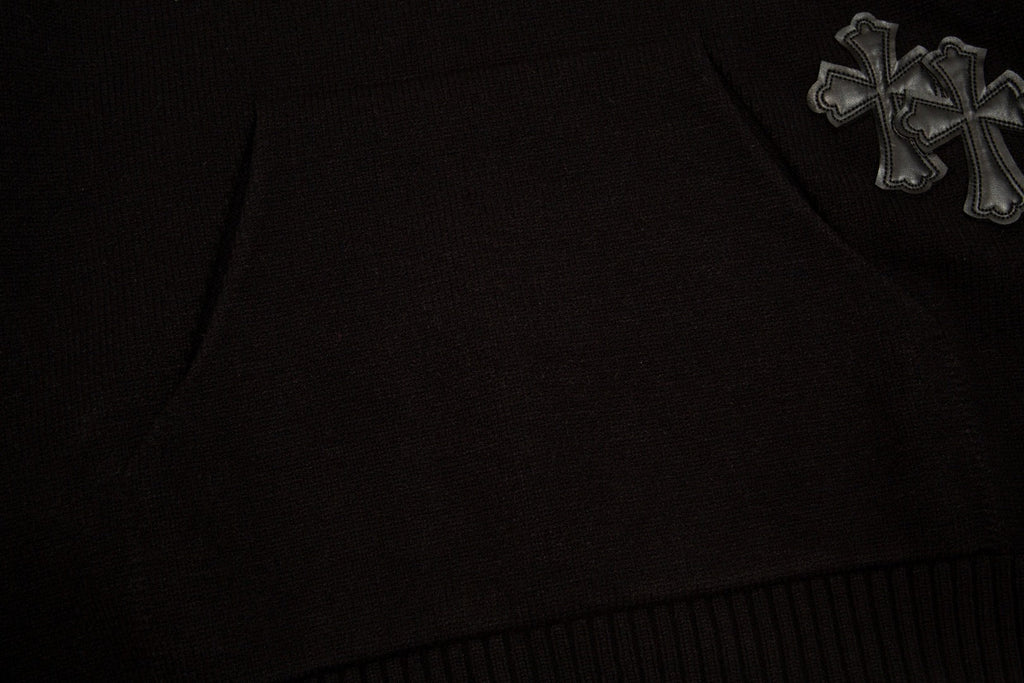 CHROME HEARTS BLACK CROSS PATCH HOODIE BLACK - netstar®