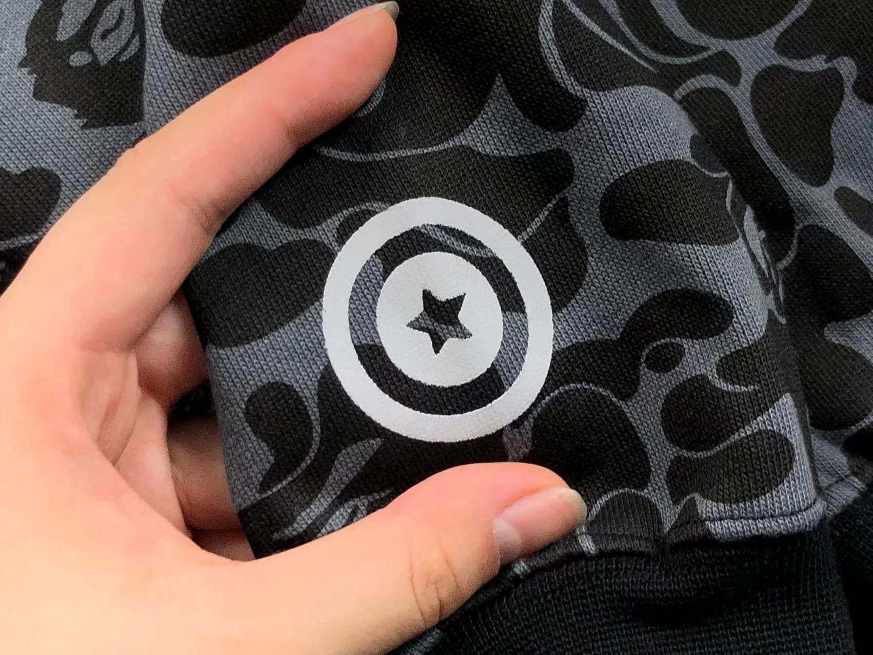 BAPE X DOVER STREET MARKET SPECIAL CAMO SHARK FULL ZIP HOODIE BLACK - netstar®