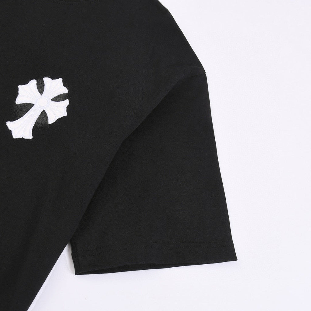 CHROME HEARTS WHITE CROSS T-SHIRT BLACK - netstar®