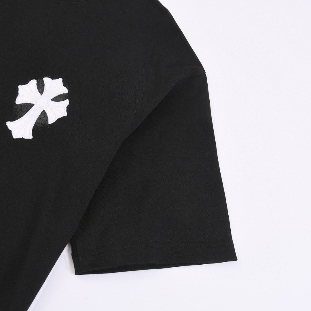 CHROME HEARTS WHITE CROSS T-SHIRT BLACK - netstar®