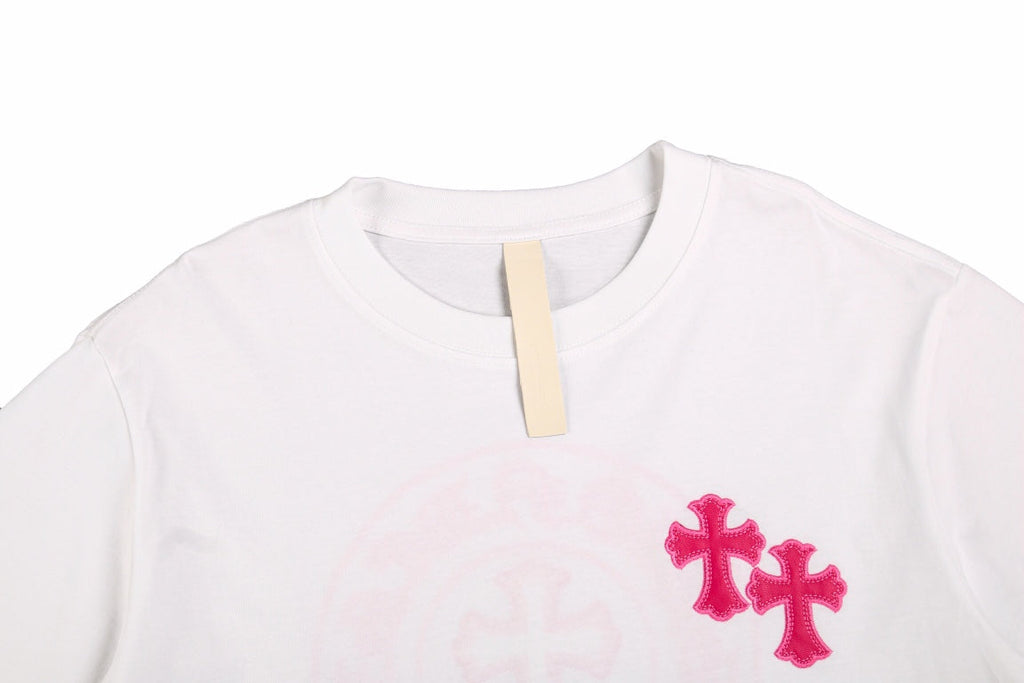 CHROME HEARTS HORSE SHOE LOGO T-SHIRT WHITE PINK - netstar®