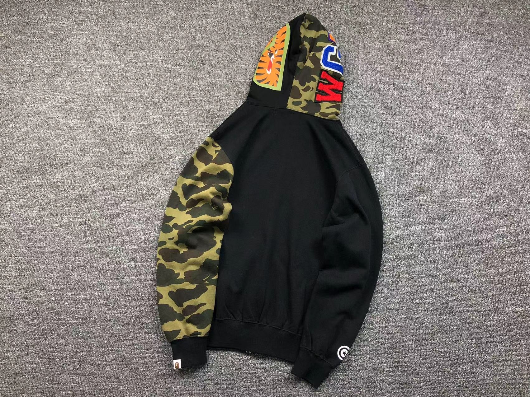 BAPE GREEN CAMO FULL ZIP HOODIE BLACK - netstar®