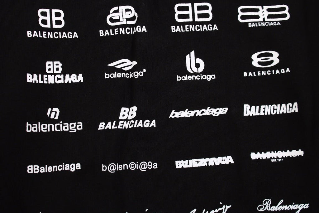 Balenciaga Black Multilogo Hoodie