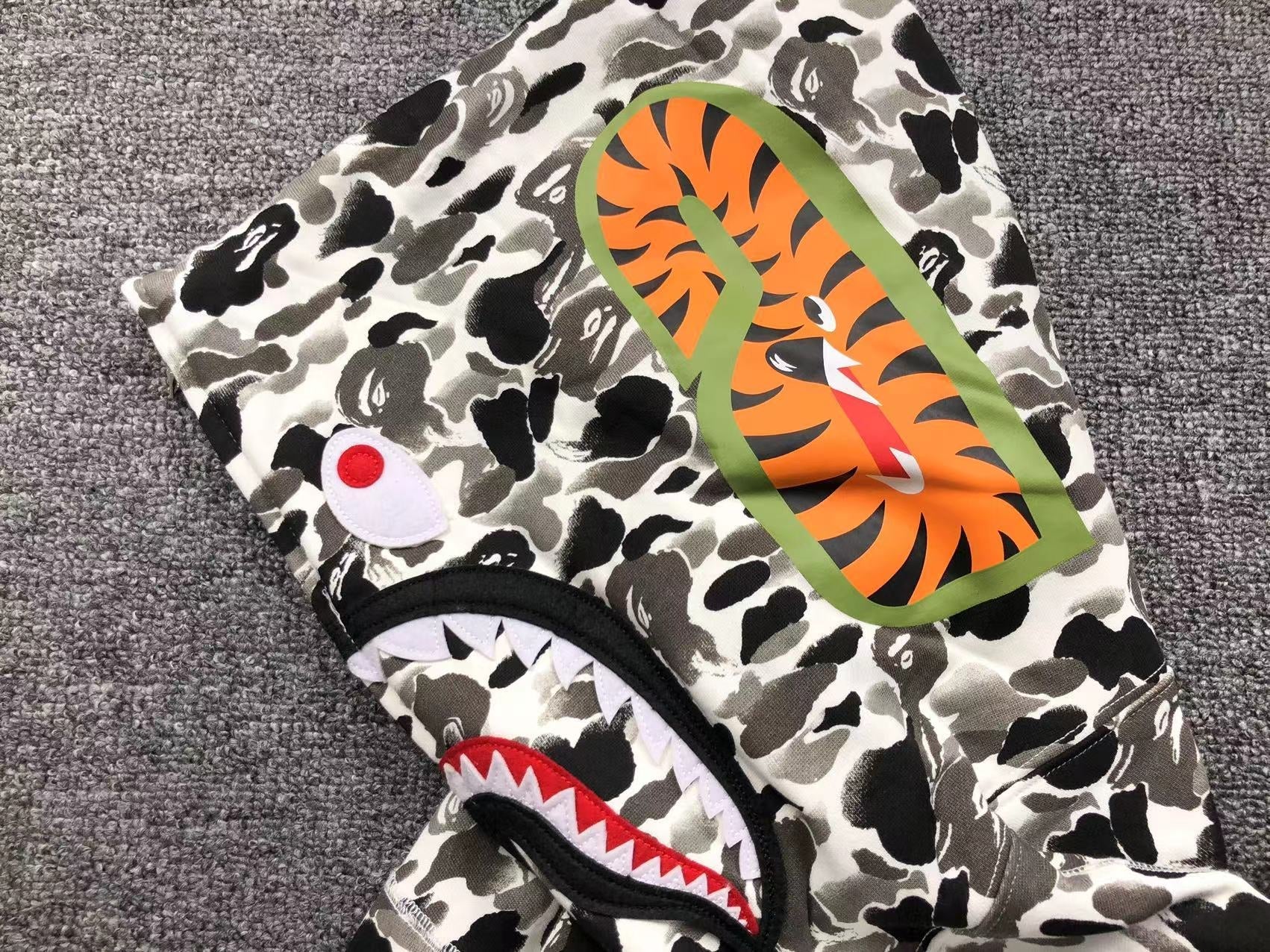 BAPE ABC CAMO SHARK FULL ZIP HOODIE GREY - netstar®