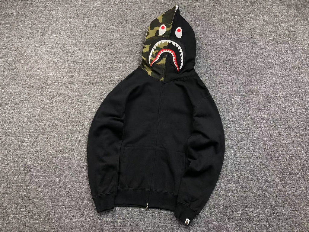 BAPE SHARK FULL ZIP HOODIE BLACK - netstar®