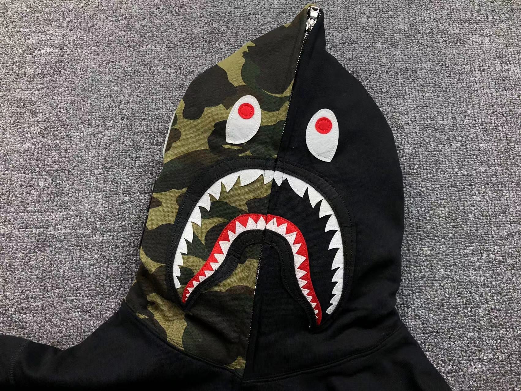 BAPE SHARK FULL ZIP HOODIE BLACK - netstar®