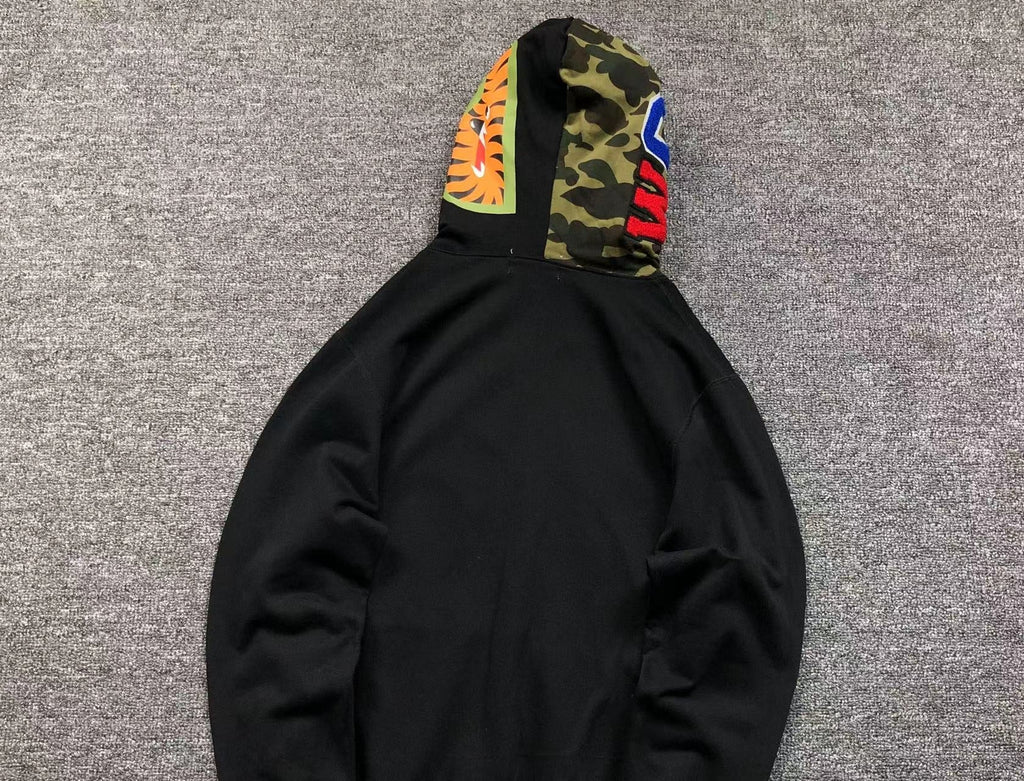 BAPE SHARK FULL ZIP HOODIE BLACK - netstar®