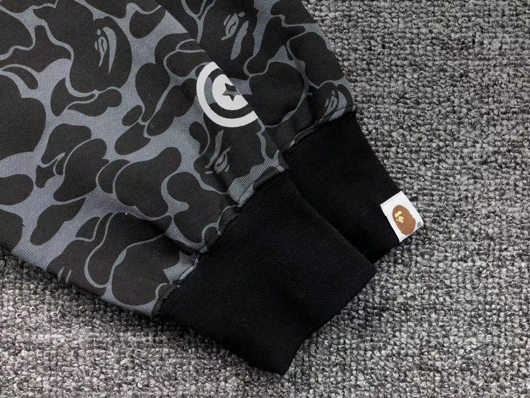 BAPE X DOVER STREET MARKET SPECIAL CAMO SHARK FULL ZIP HOODIE BLACK - netstar®