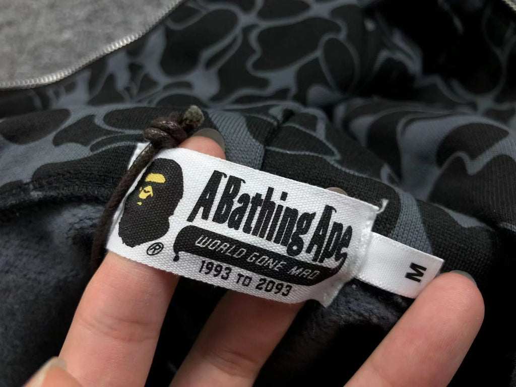 BAPE X DOVER STREET MARKET SPECIAL CAMO SHARK FULL ZIP HOODIE BLACK - netstar®