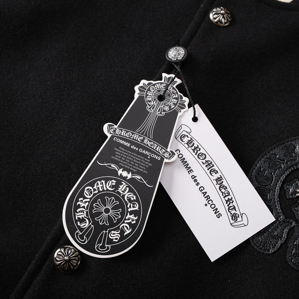 CHROME HEARTS HORSE SHOE LOGO VARSITY JACKET BLACK - netstar®