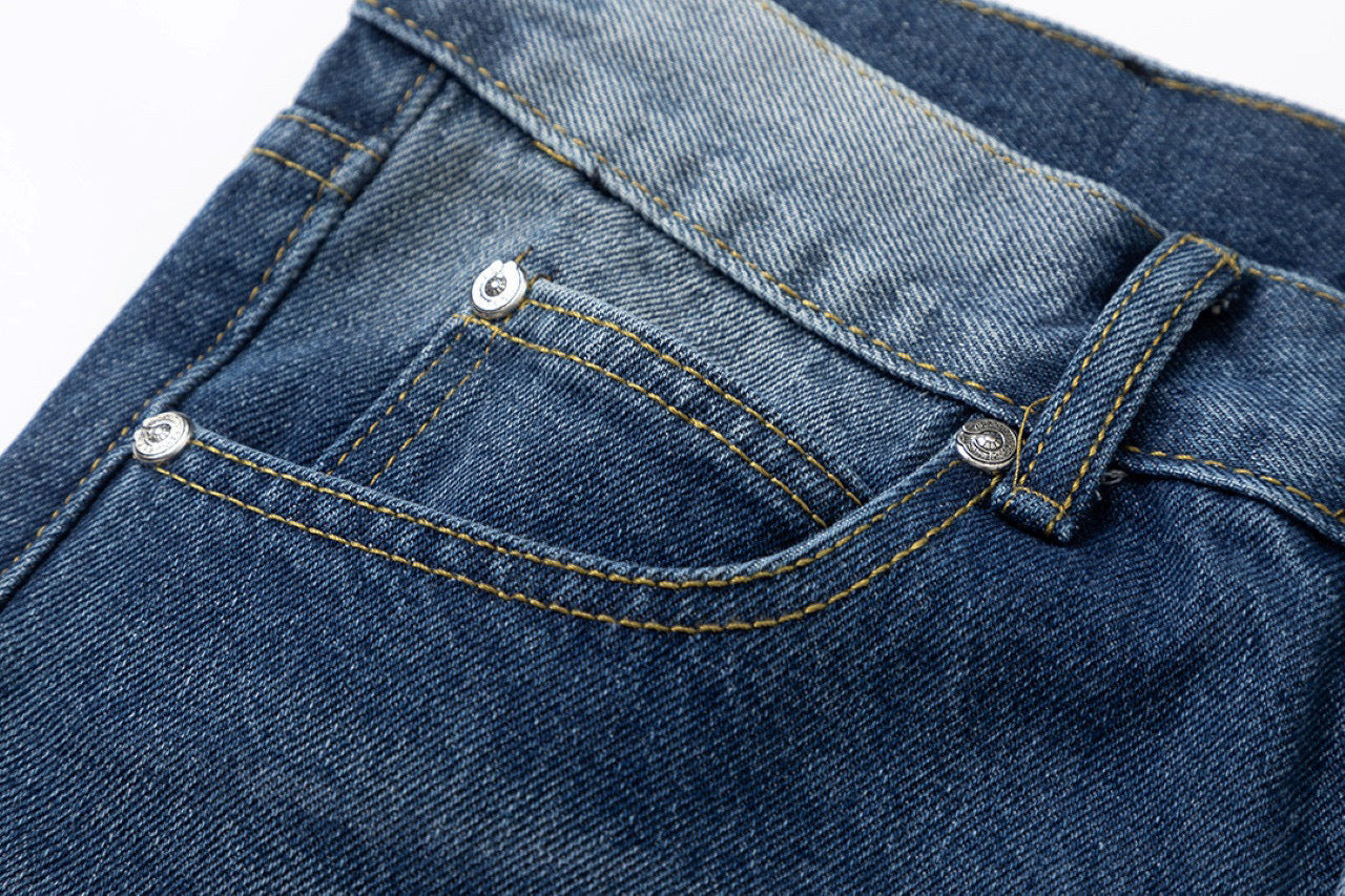 CHROME HEARTS GREEN CROSS PATCH JEANS DENIM - netstar®