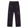 CHROME HEARTS BLACK DOUBLE KNEE CARPENTER JEANS - netstar®