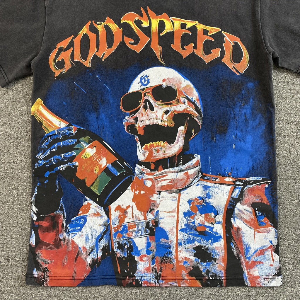 GODSPEED VICTORY TOAST T-SHIRT WASHED BLACK - netstar®