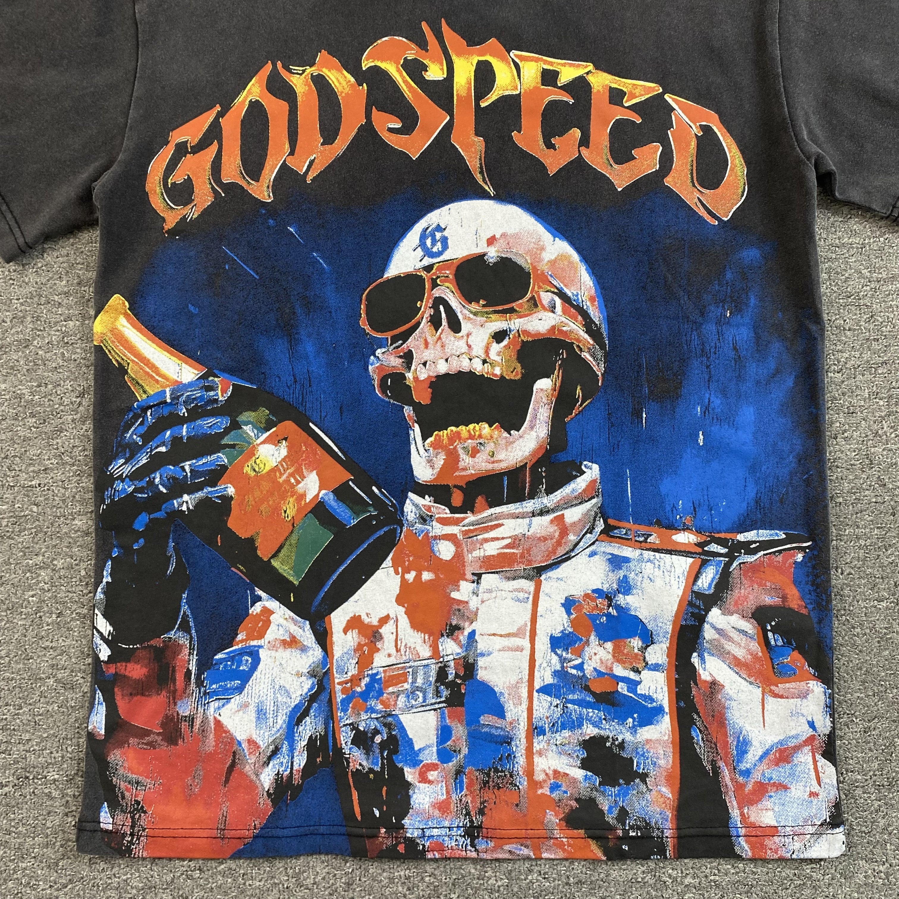 GODSPEED VICTORY TOAST T-SHIRT WASHED BLACK - netstar®
