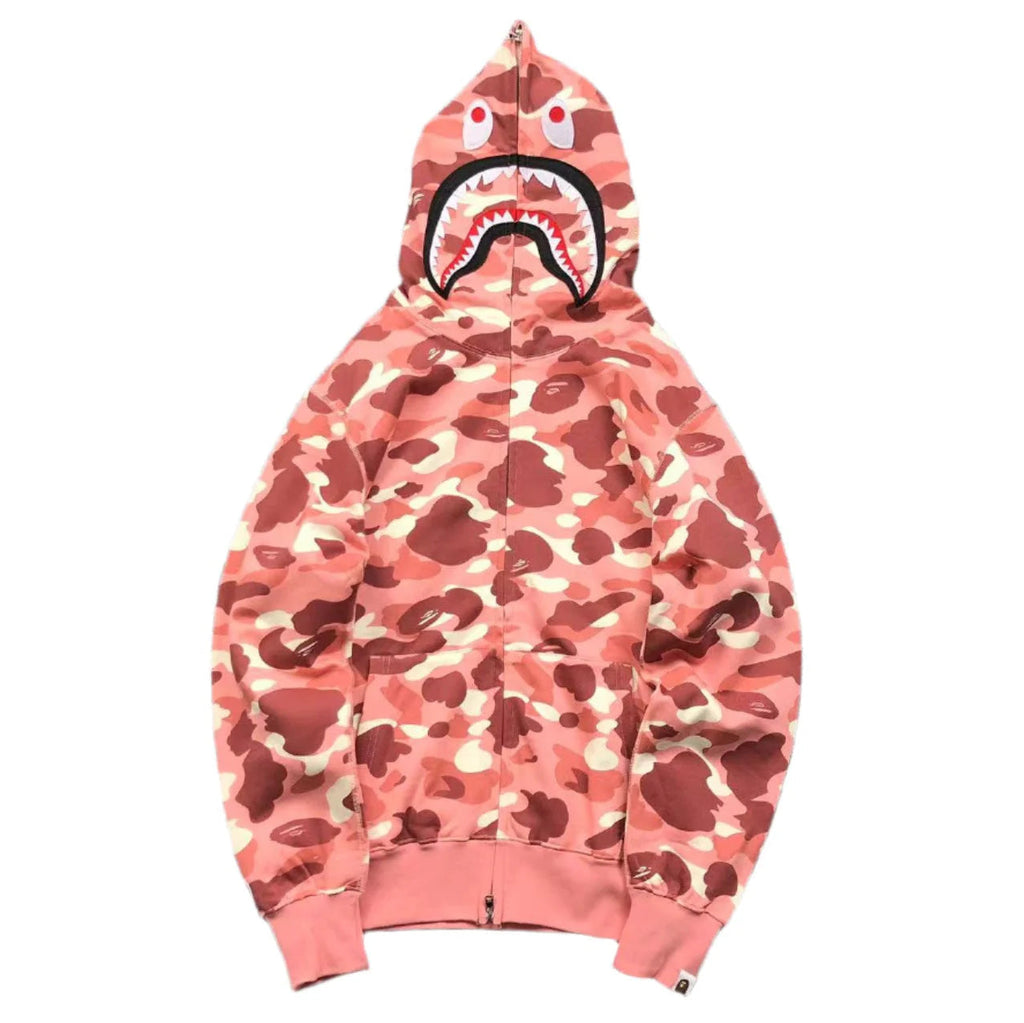 BAPE X BARBIE DOT CAMO SHARK FULL ZIP HOODIE PINK - netstar®