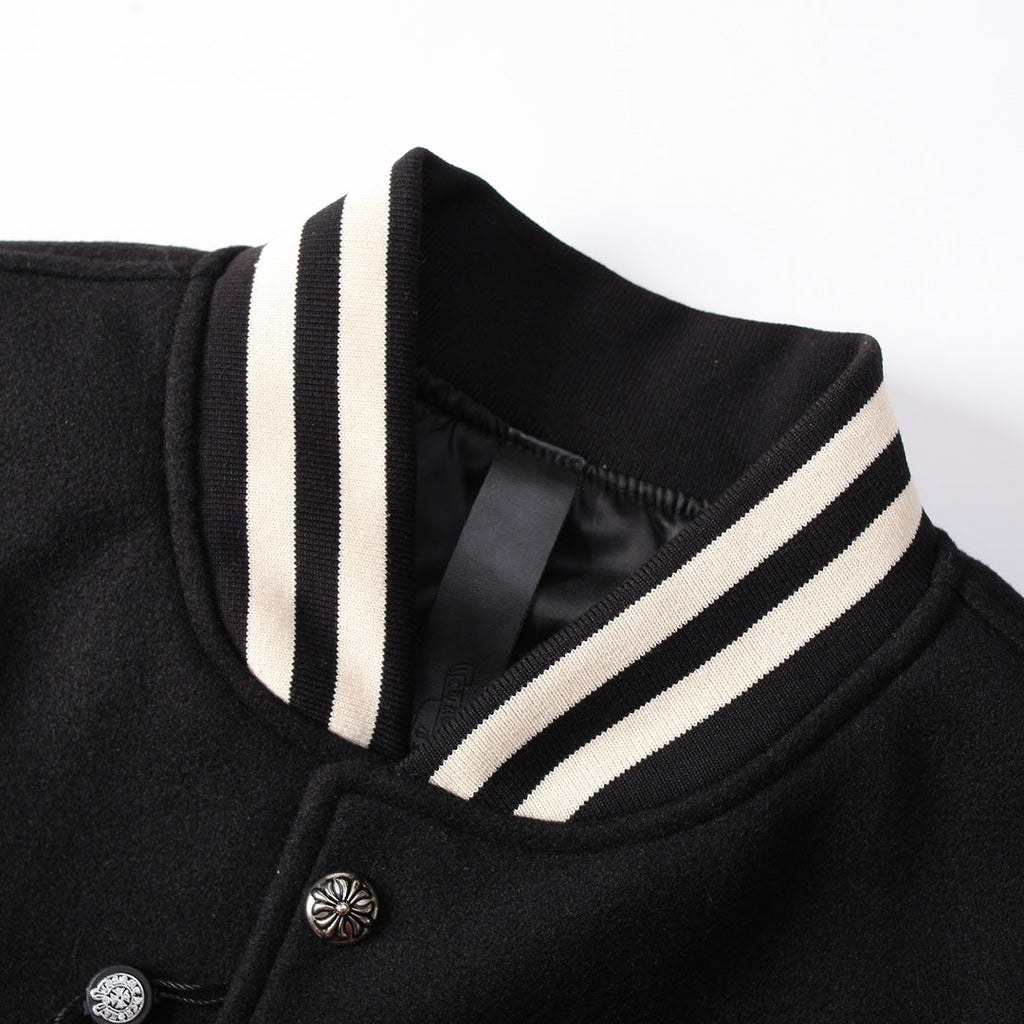 CHROME HEARTS HORSE SHOE LOGO VARSITY JACKET BLACK - netstar®