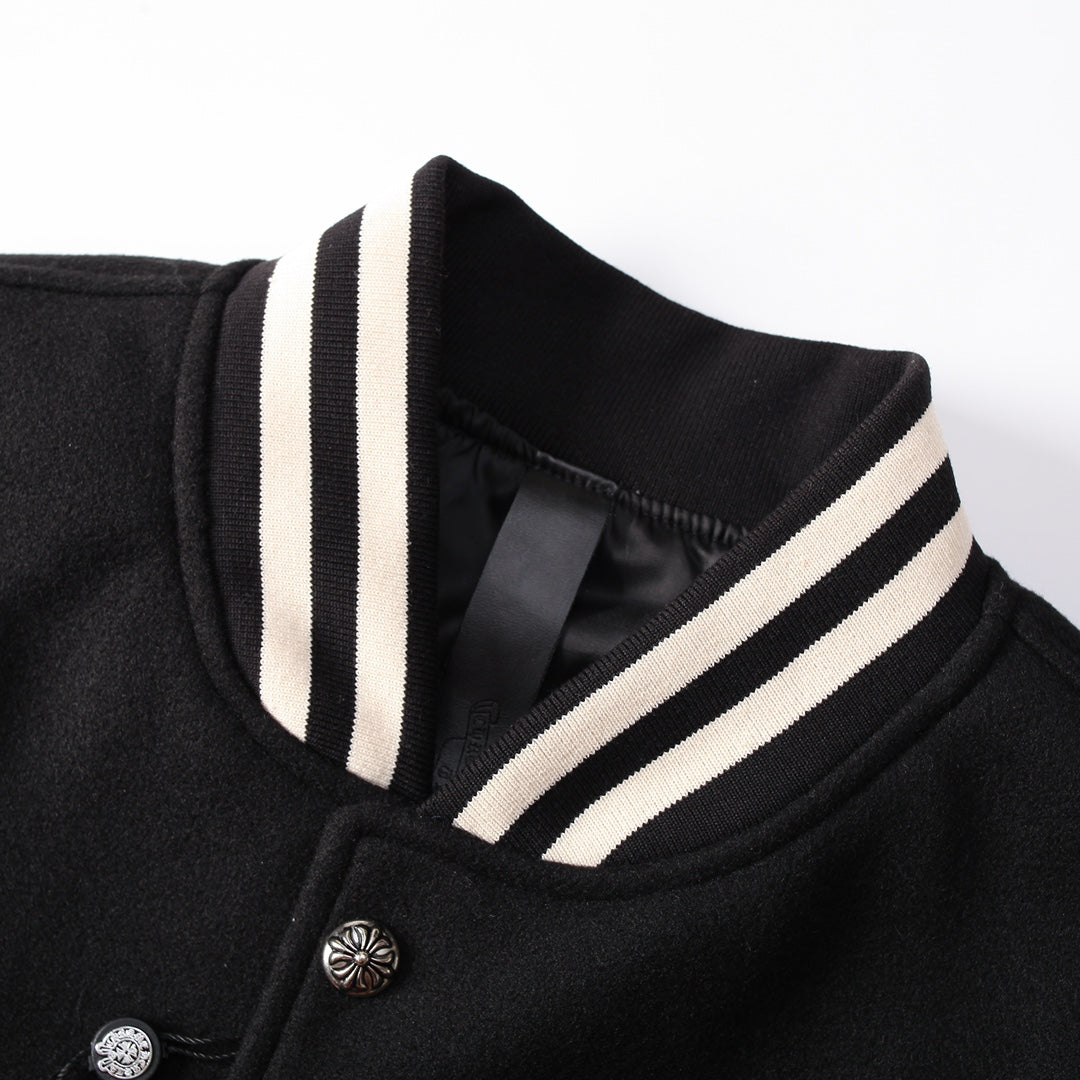 CHROME HEARTS HORSE SHOE LOGO VARSITY JACKET BLACK - netstar®