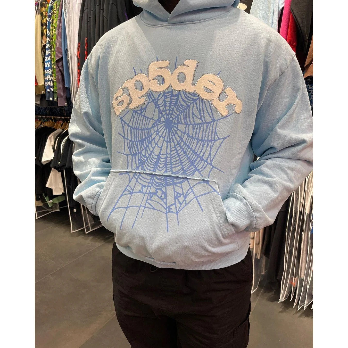 SP5DER WEB HOODIE SKY BLUE - netstar®