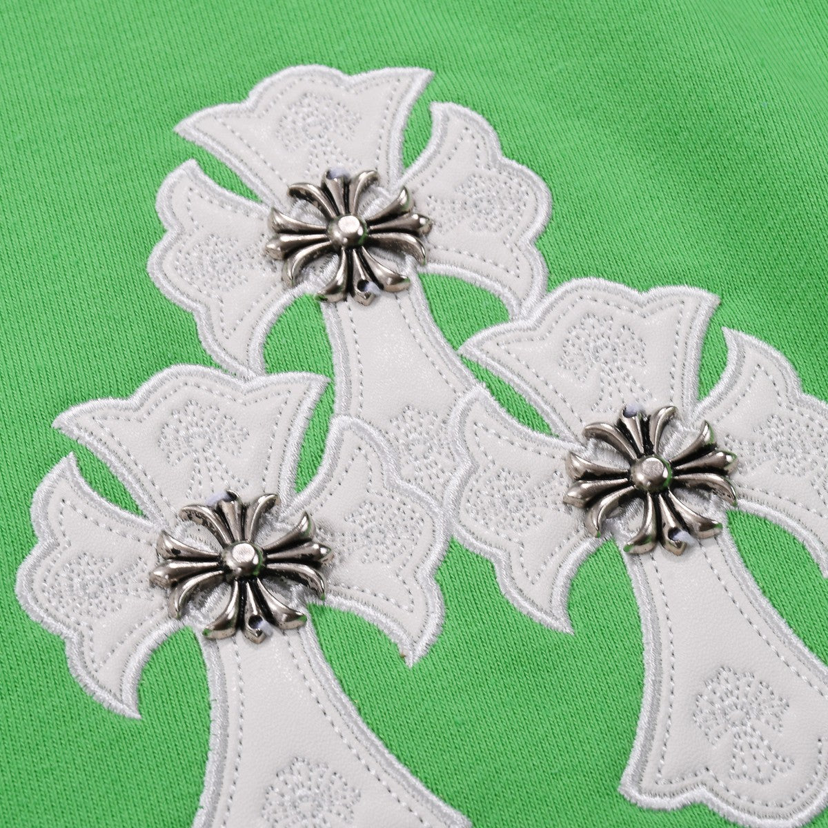 CHROME HEARTS WHITE CROSS PATCH SWEATSHIRT GREEN - netstar®