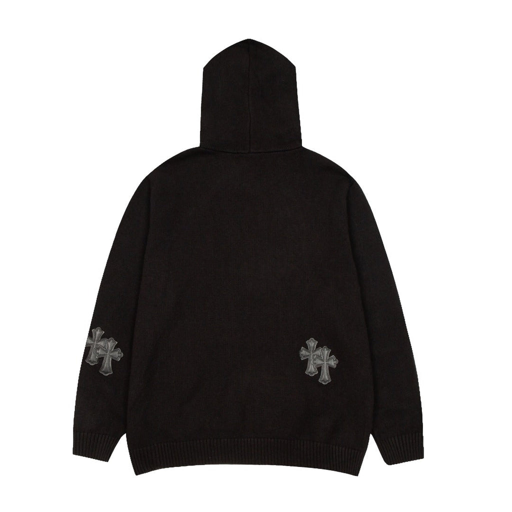 CHROME HEARTS BLACK CROSS PATCH HOODIE BLACK - netstar®