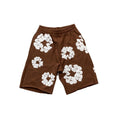DENIM TEARS COTTON WREATH SHORTS BROWN - netstar