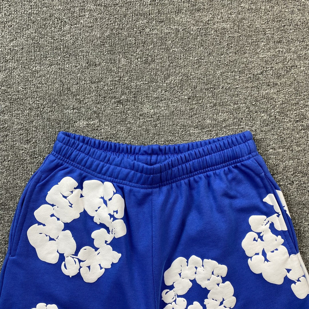 DENIM TEARS COTTON WREATH SHORTS DEEP BLUE - netstar