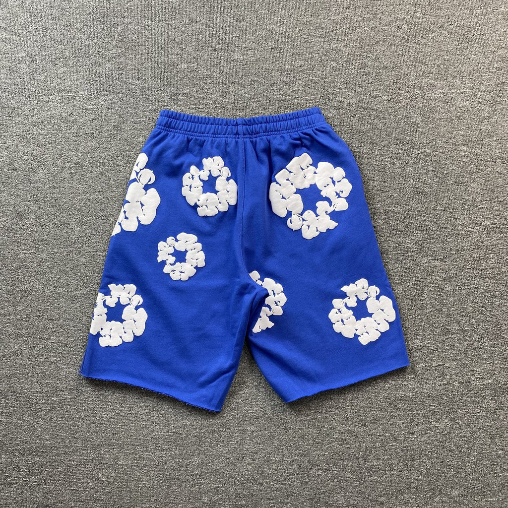 DENIM TEARS COTTON WREATH SHORTS DEEP BLUE - netstar