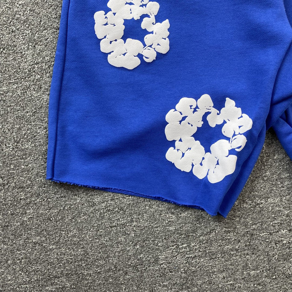 DENIM TEARS COTTON WREATH SHORTS DEEP BLUE - netstar