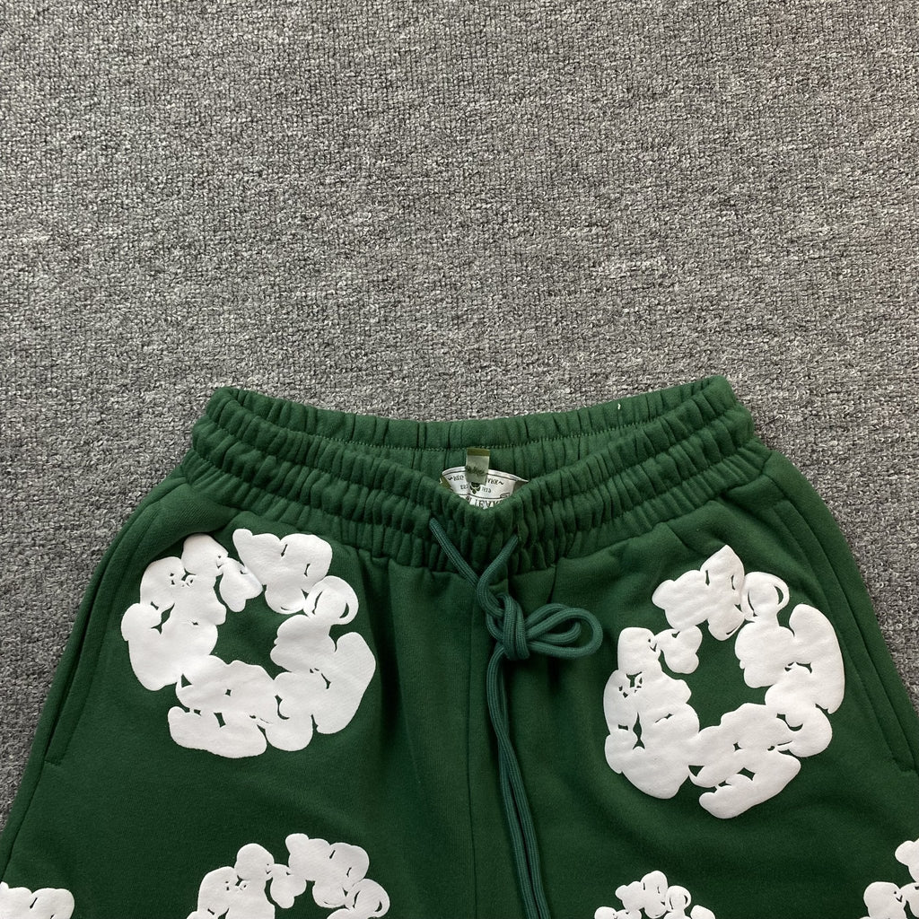DENIM TEARS COTTON WREATH SHORTS GREEN - netstar